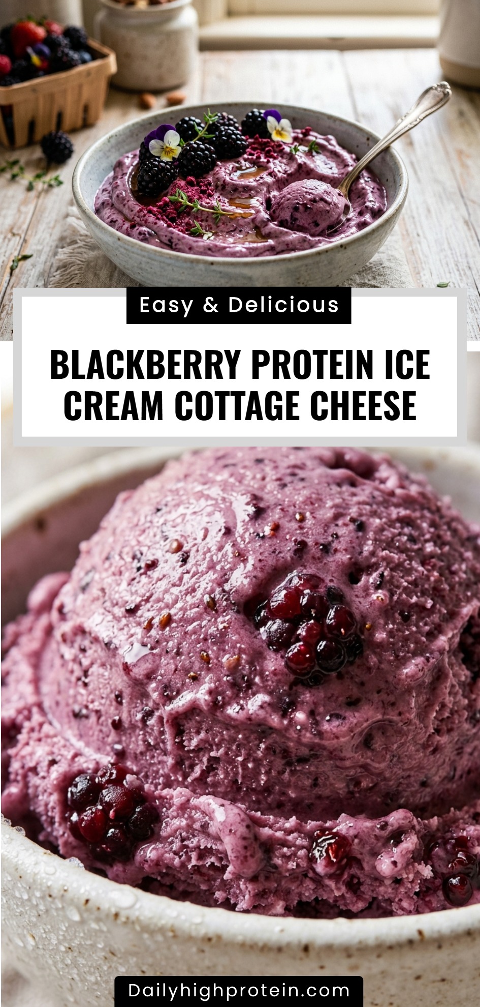 Blackberry Protein Ice Cream Cottage Cheese