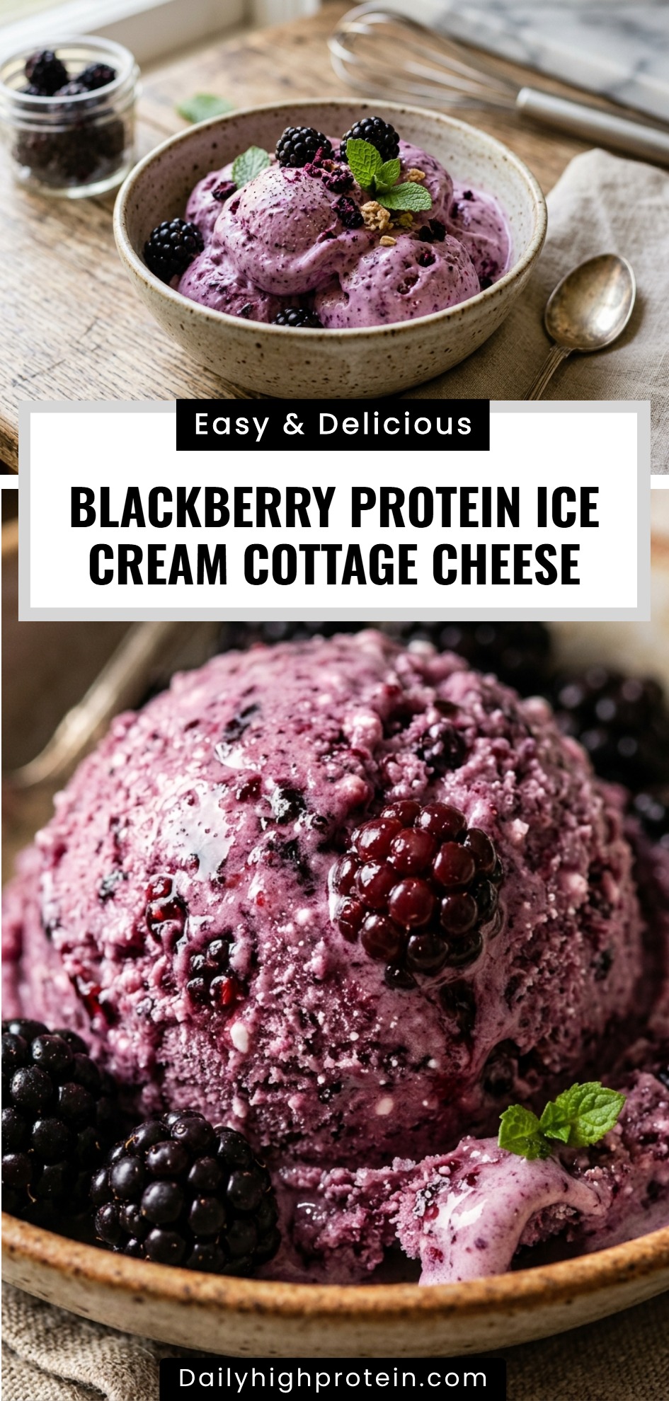 Blackberry Protein Ice Cream Cottage Cheese