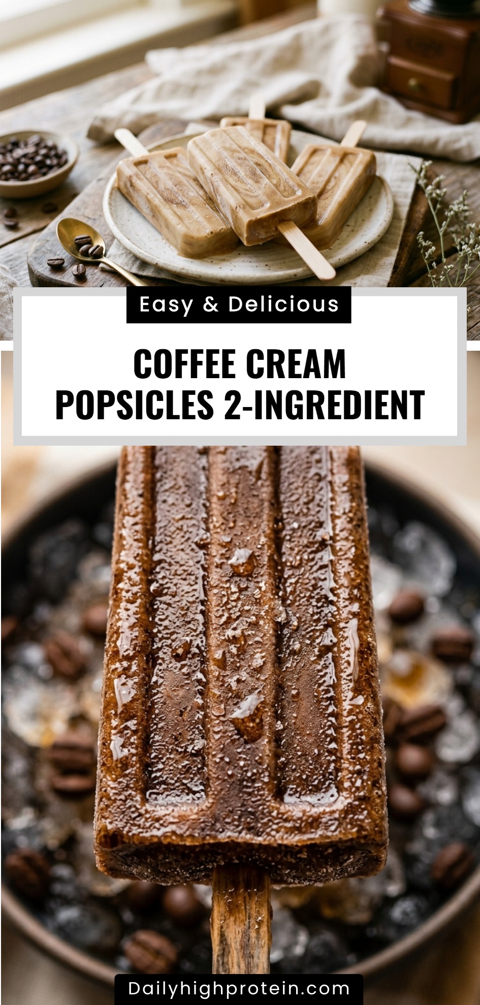 Coffee Cream Popsicles 2-Ingredient