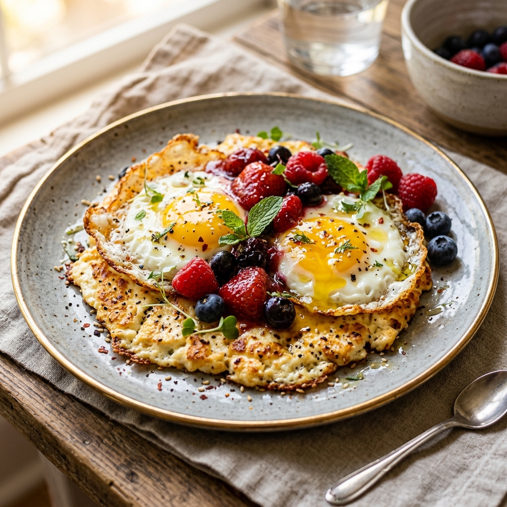 Crispy Feta Eggs Sweet Berries