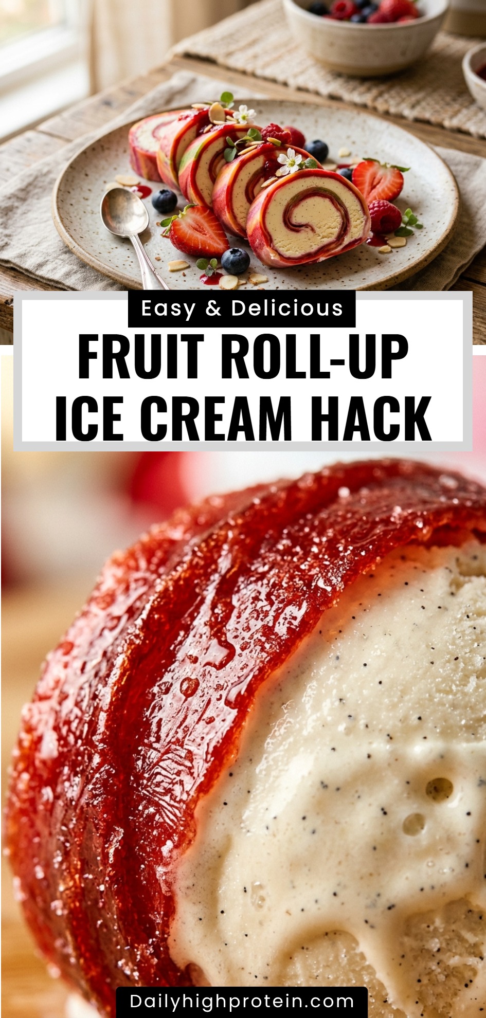 Fruit Roll-Up Ice Cream Hack