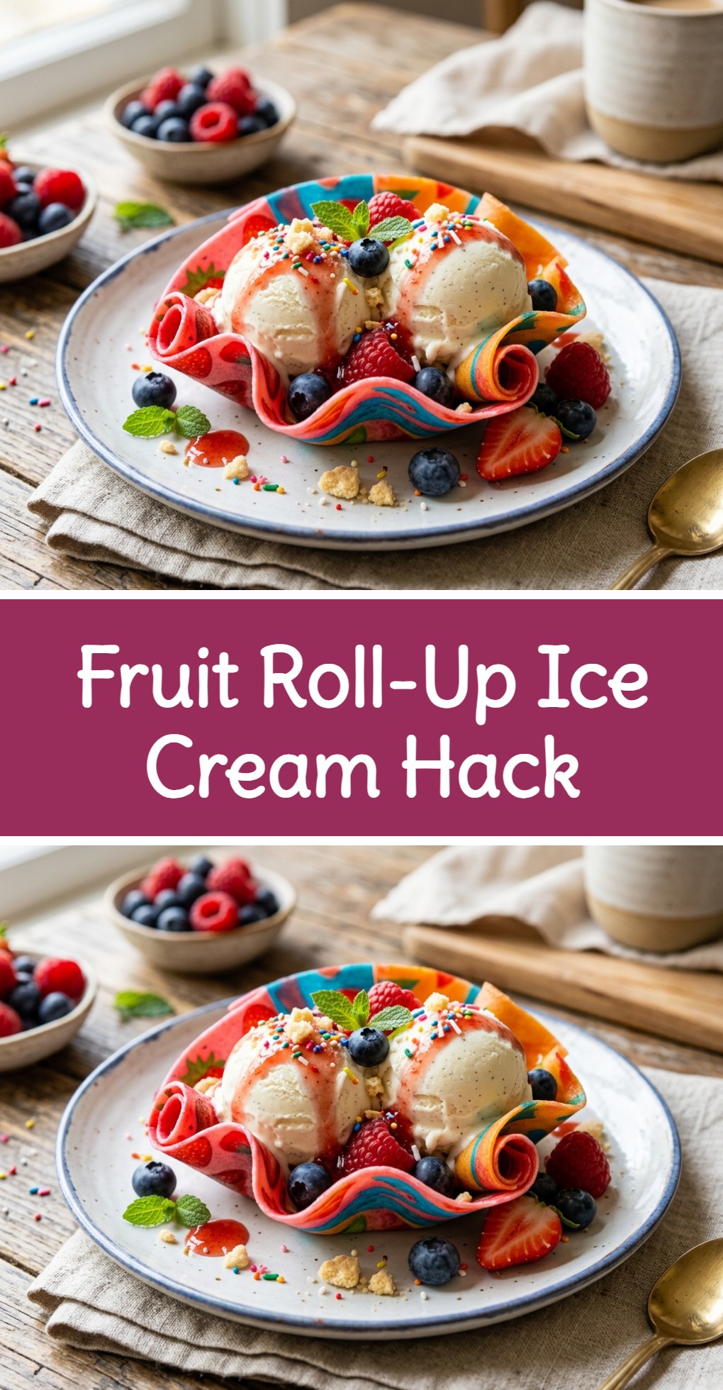 Fruit Roll-Up Ice Cream Hack