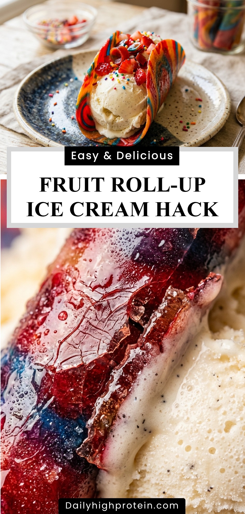Fruit Roll-Up Ice Cream Hack