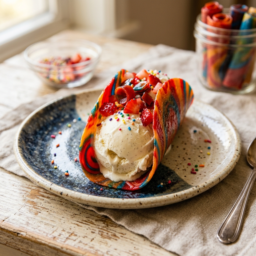 Fruit Roll-Up Ice Cream Hack