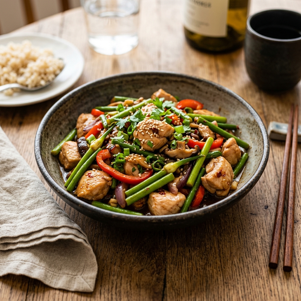 Garlic Scapes Chicken Stir Fry High Protein