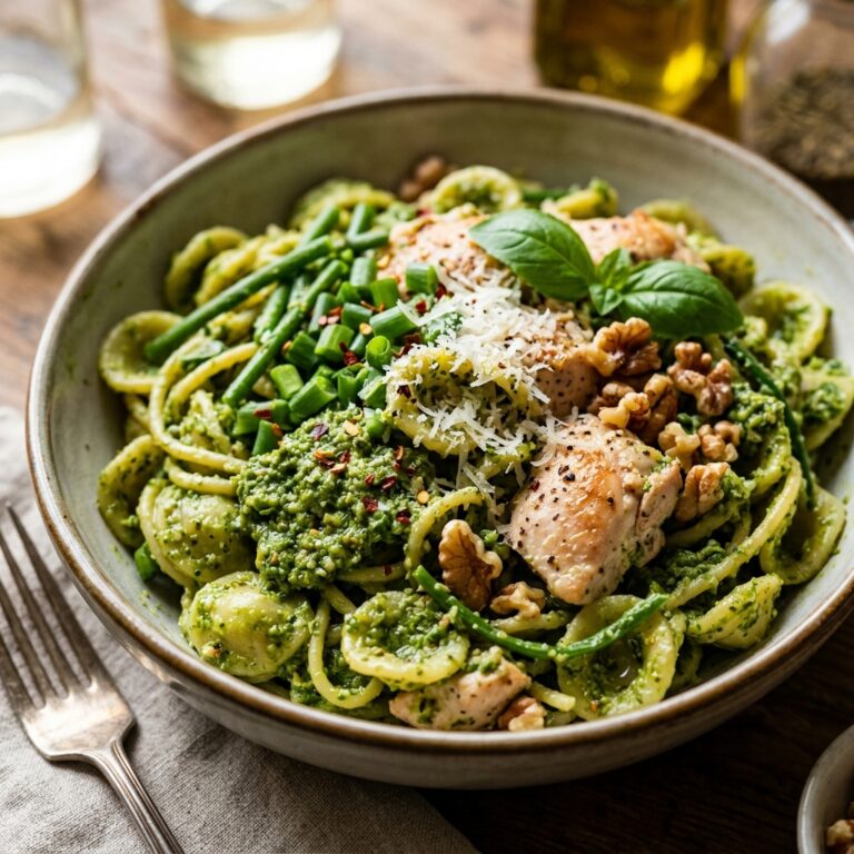 Garlic Scapes Pesto Chicken Pasta Protein