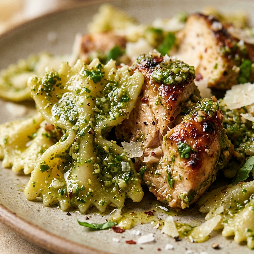 Garlic Scapes Pesto Chicken Pasta Protein
