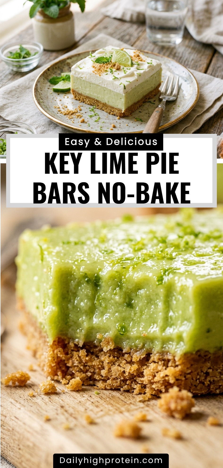 Key Lime Pie Bars No-Bake