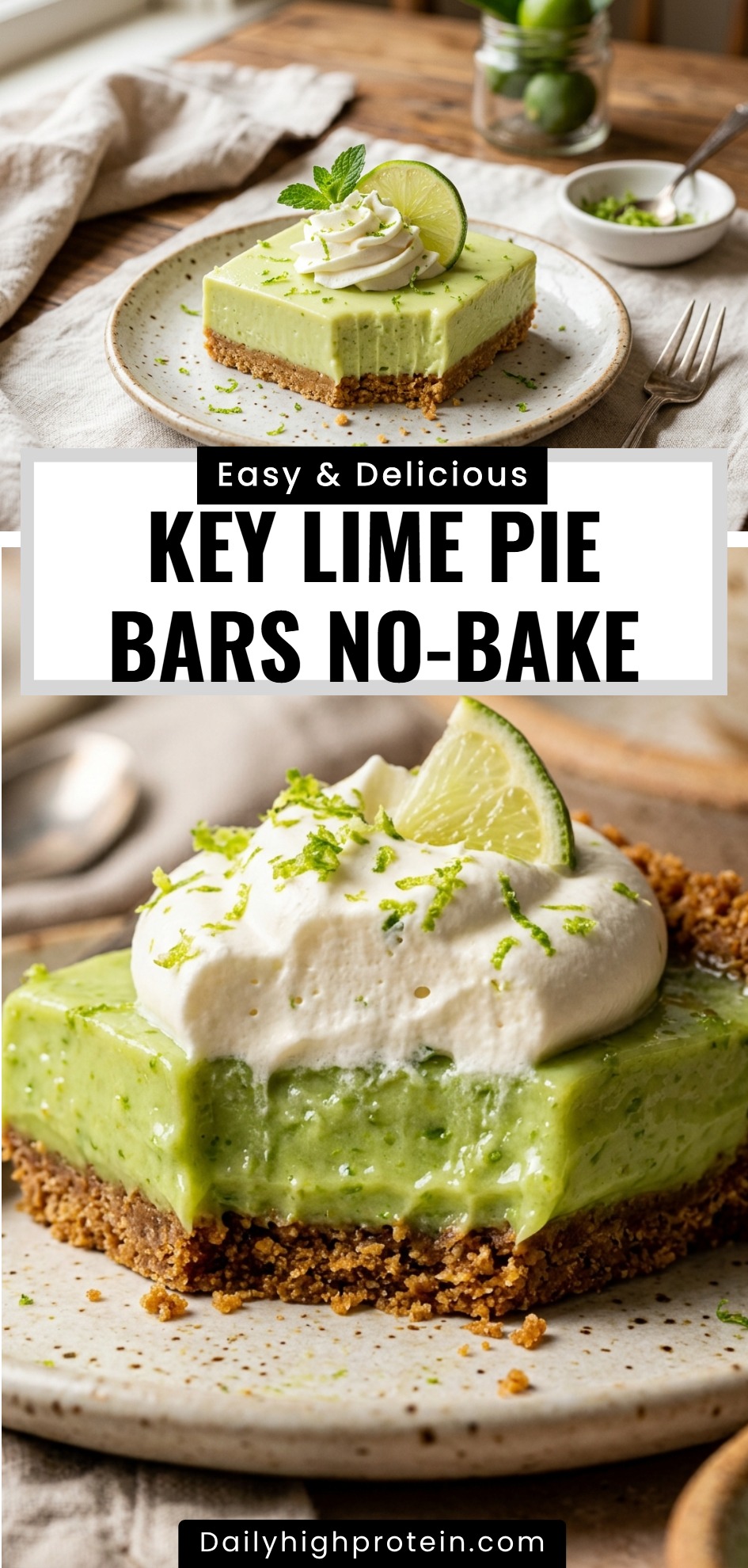 Key Lime Pie Bars No-Bake