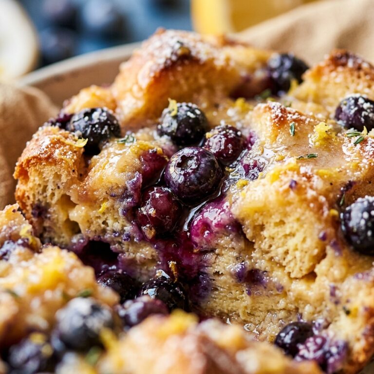 Lemon Blueberry Bread Pudding