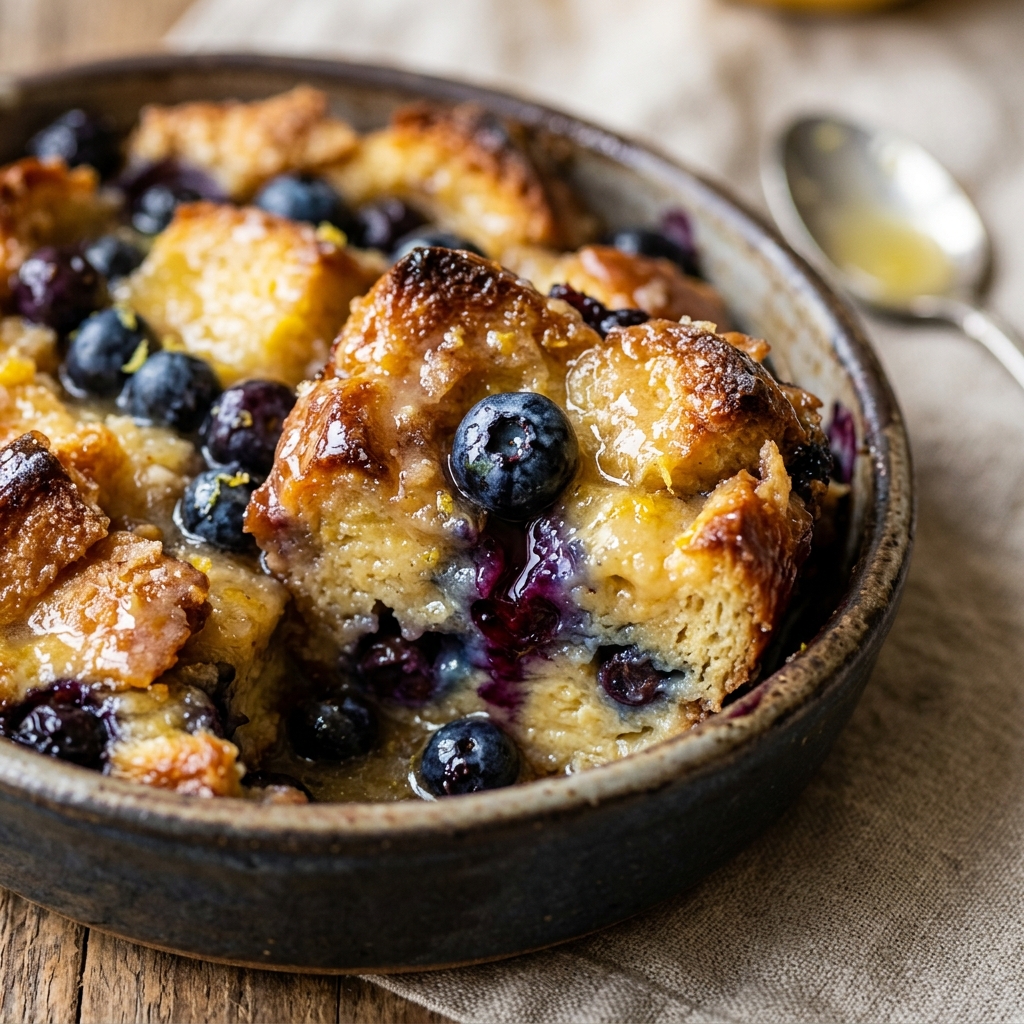 Lemon Blueberry Bread Pudding