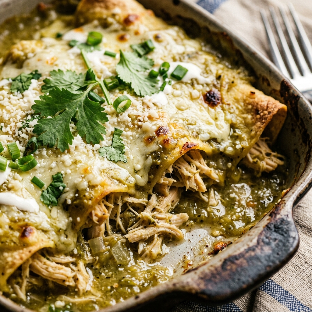 Chicken Enchiladas with Creamy Green Chile Sauce zoom