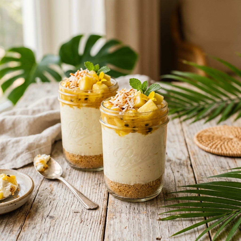 No-Bake Cheesecake Jars Hawaiian