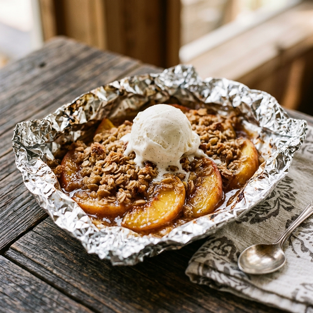 Peach Crisp Foil Pack Grill