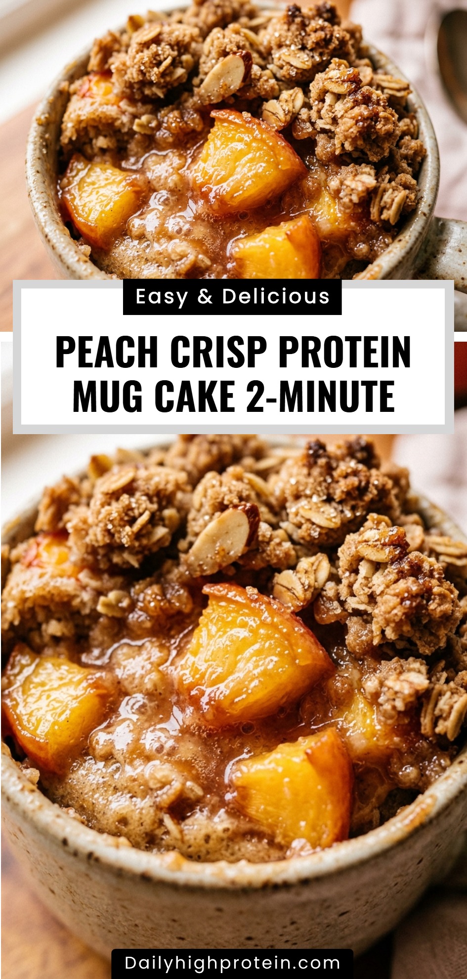 Peach Crisp Protein Mug Cake 2-Minute
