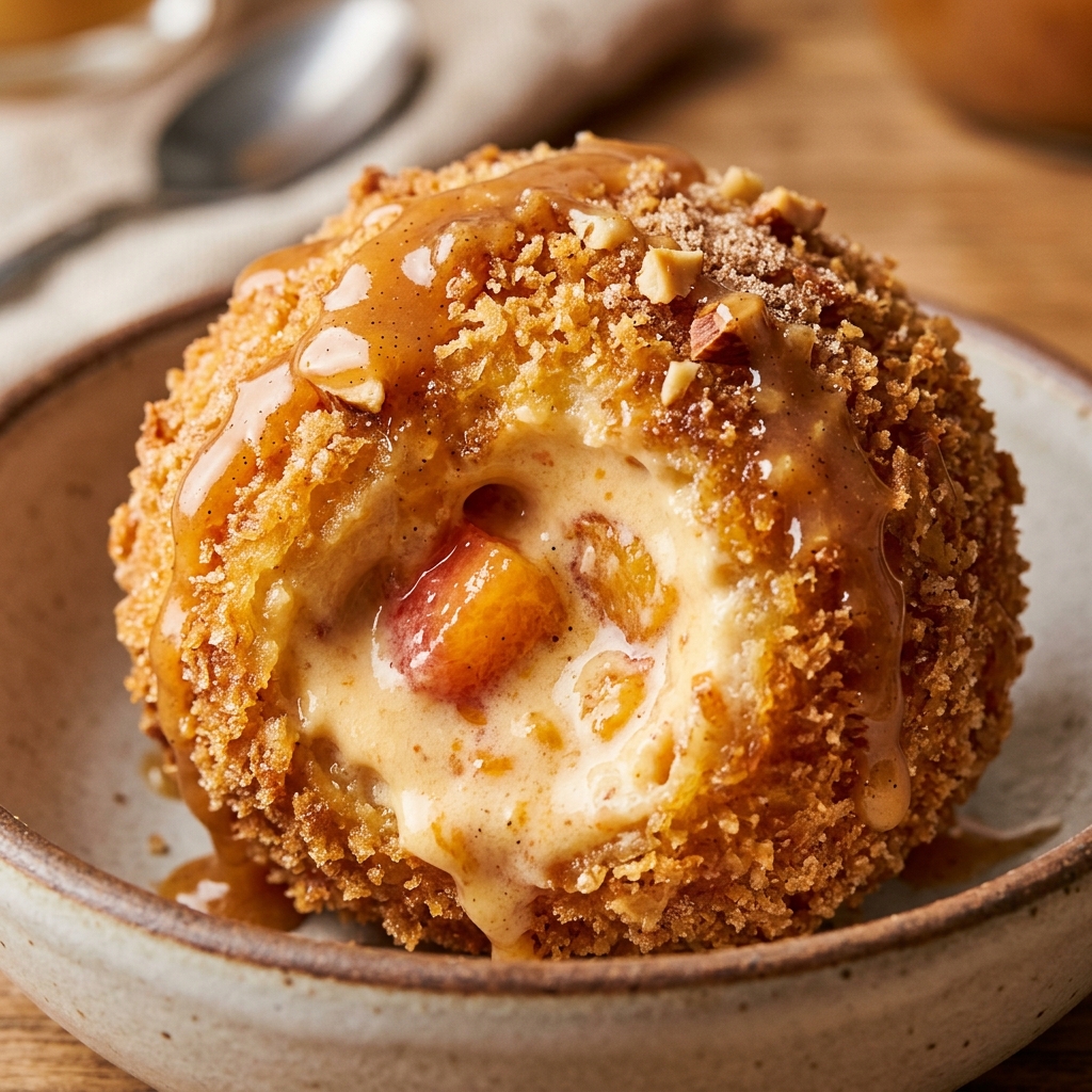 Peach Fried Ice Cream