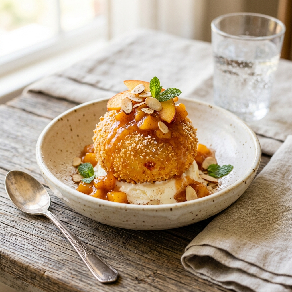 Peach Fried Ice Cream