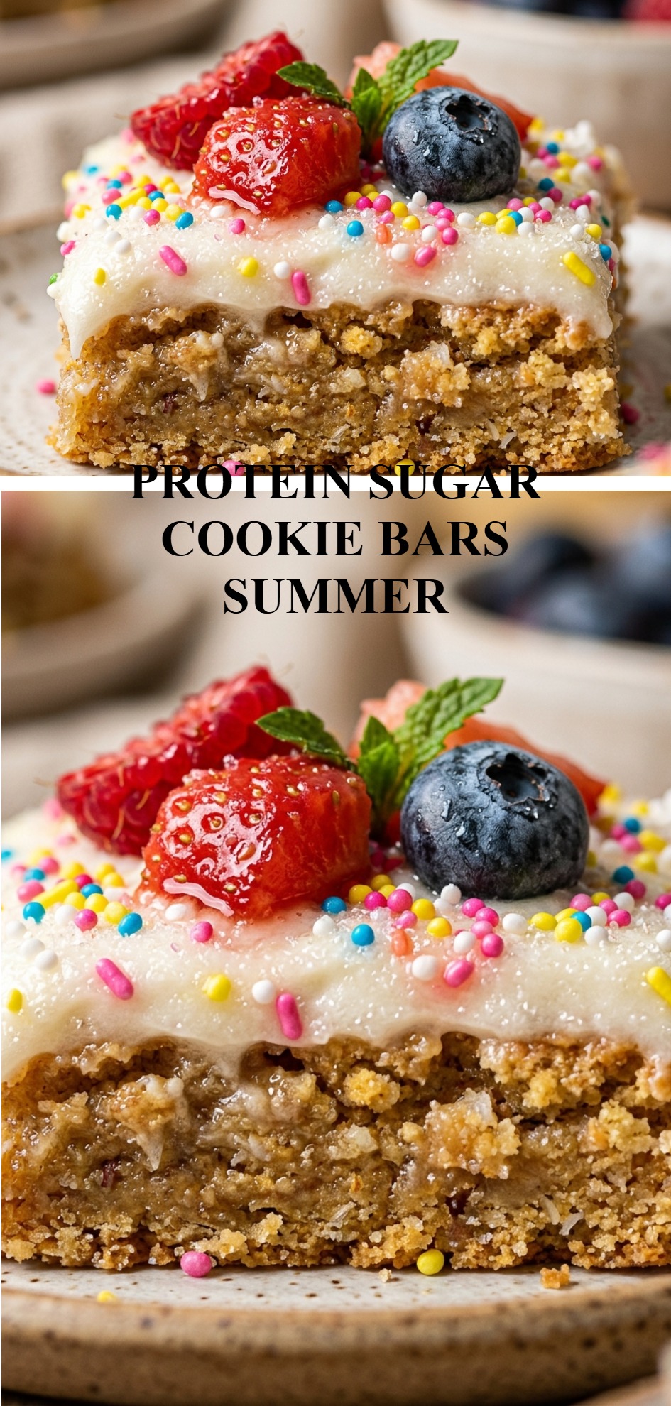 Protein Sugar Cookie Bars Summer