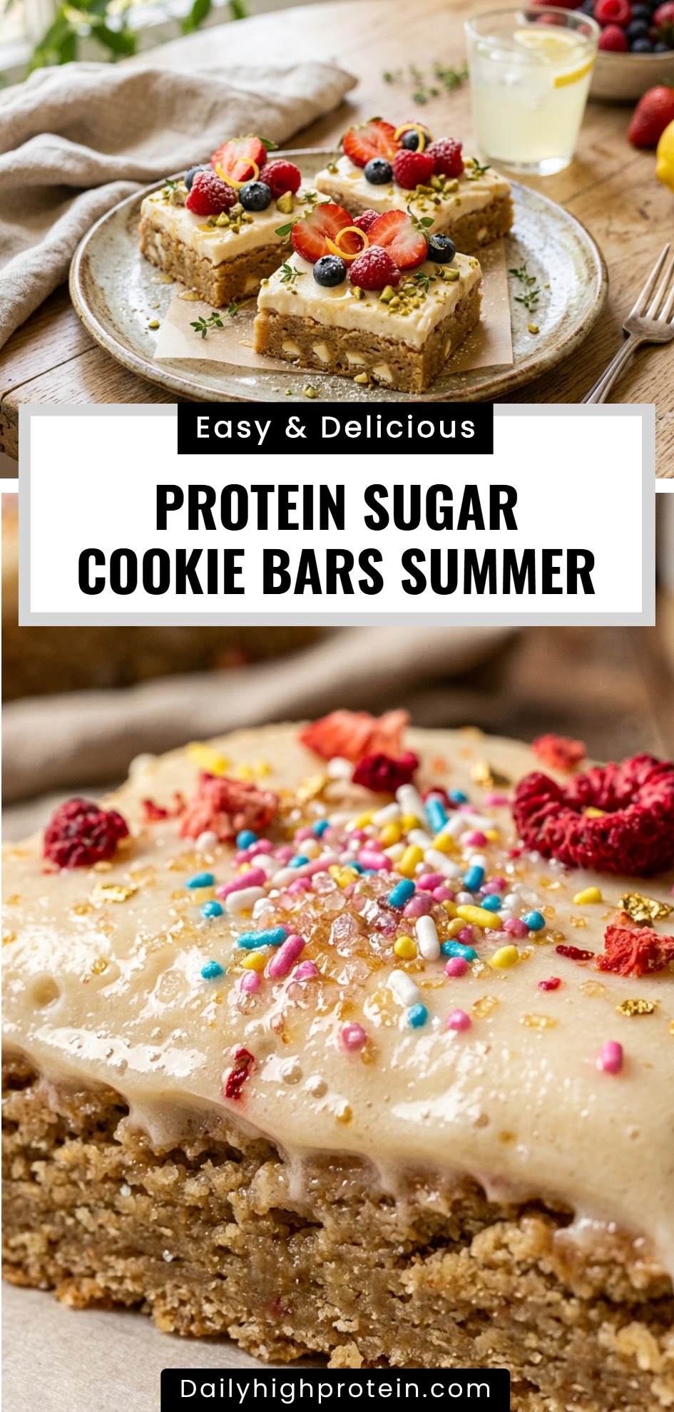 Protein Sugar Cookie Bars Summer