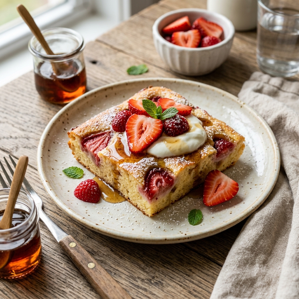 Sheet Pan Pancakes Strawberry