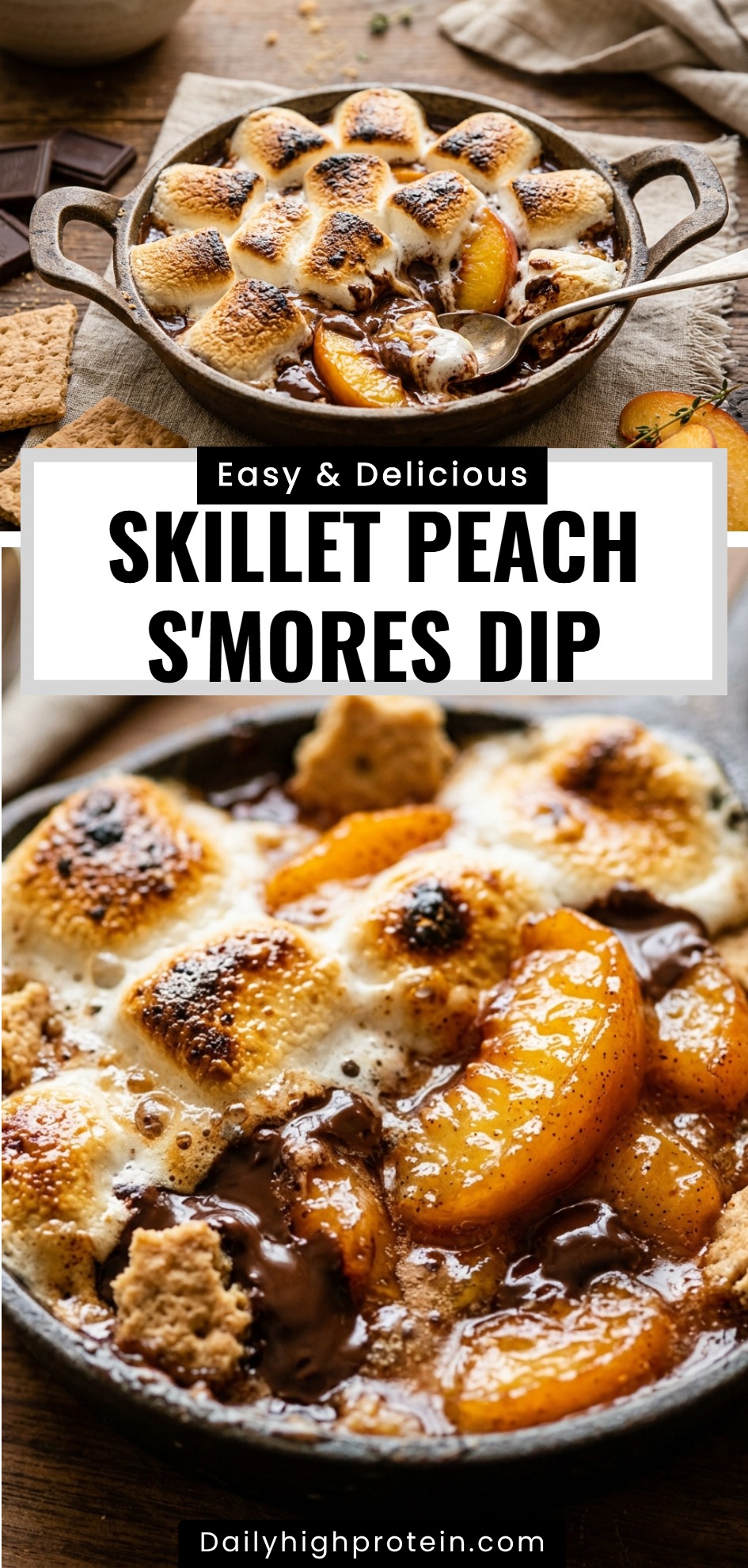 Skillet Peach S'mores Dip