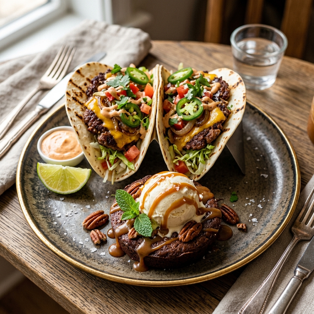 Smash Burger Tacos Caramel Dessert