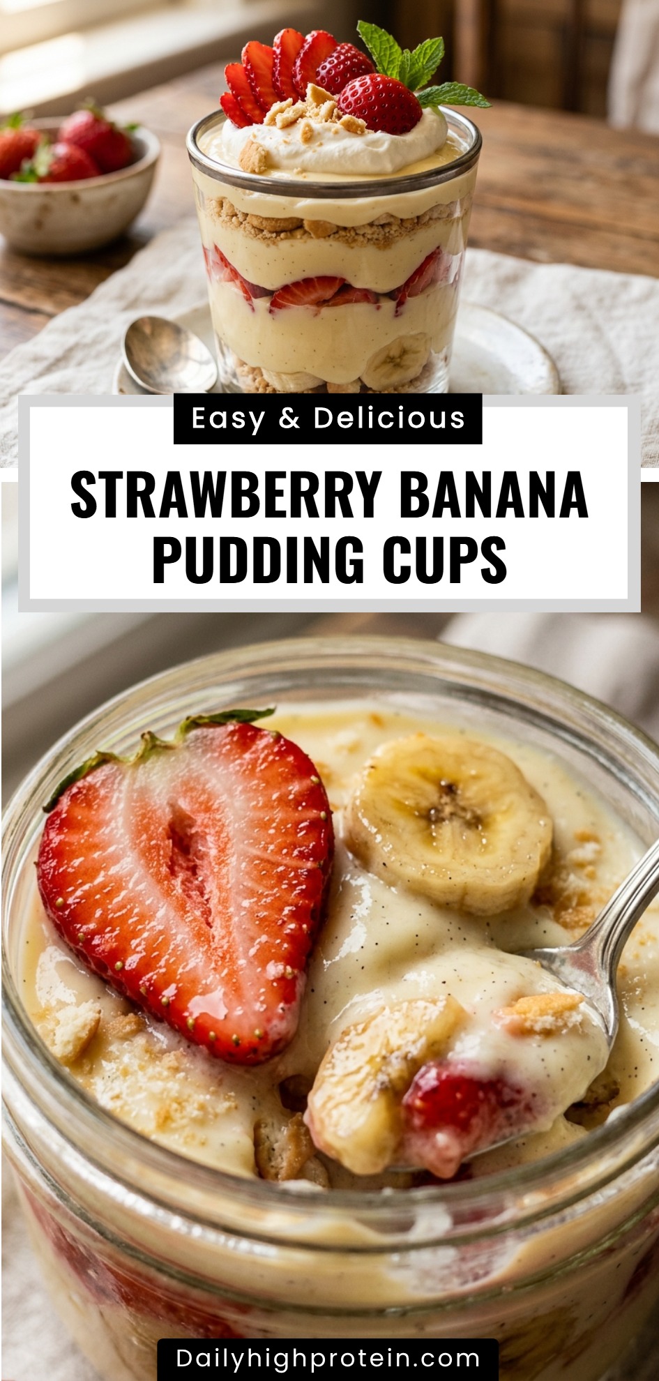 Strawberry Banana Pudding Cups