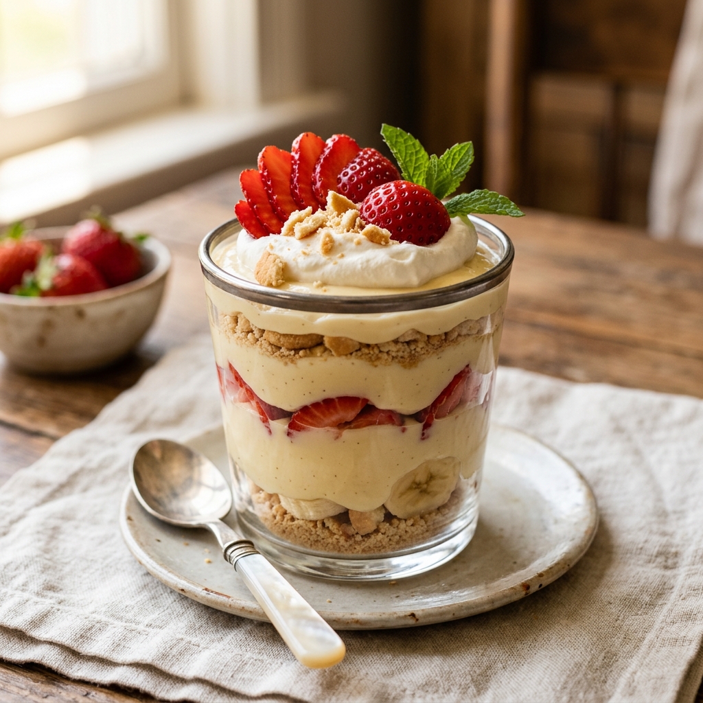 Strawberry Banana Pudding Cups