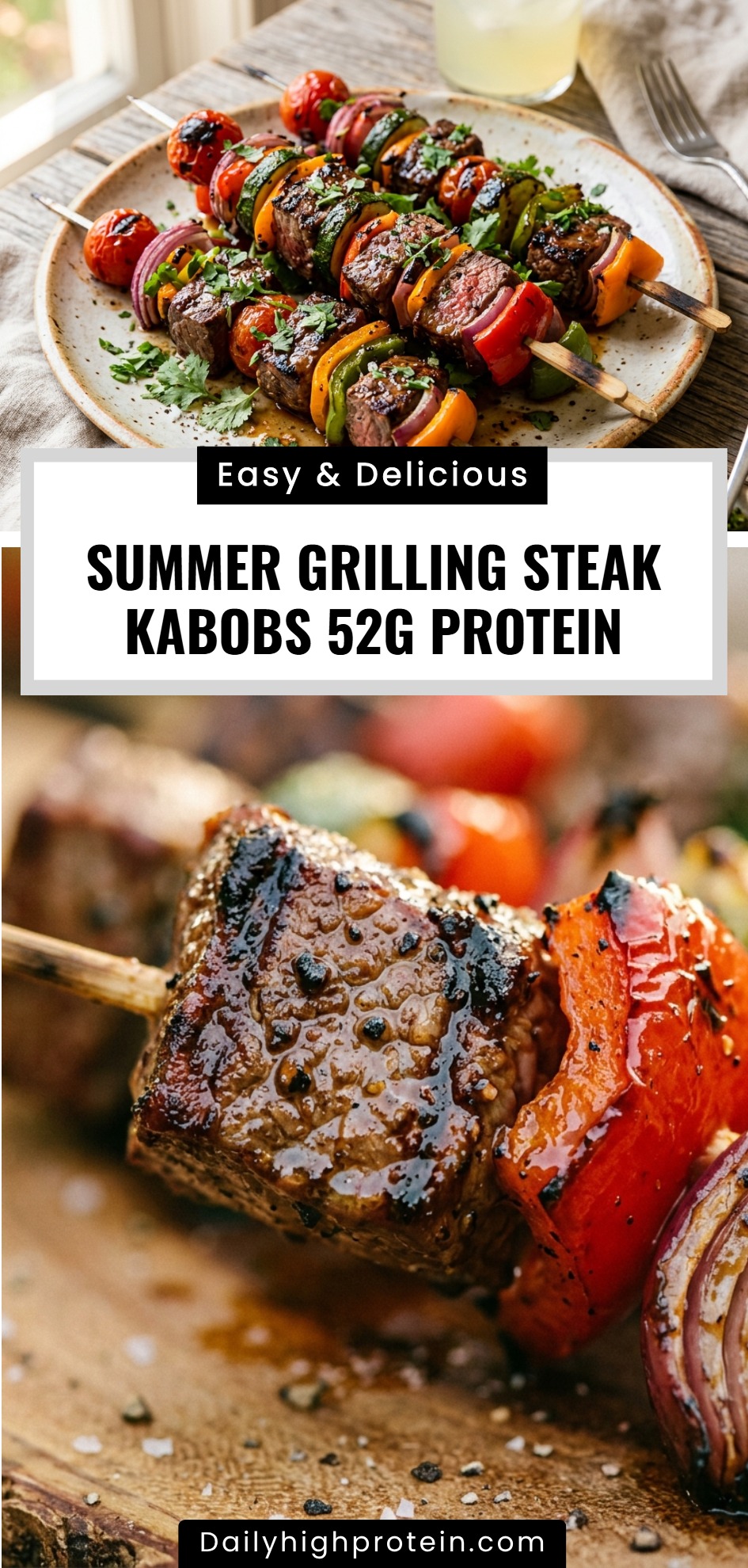Summer Grilling Steak Kabobs 52g Protein