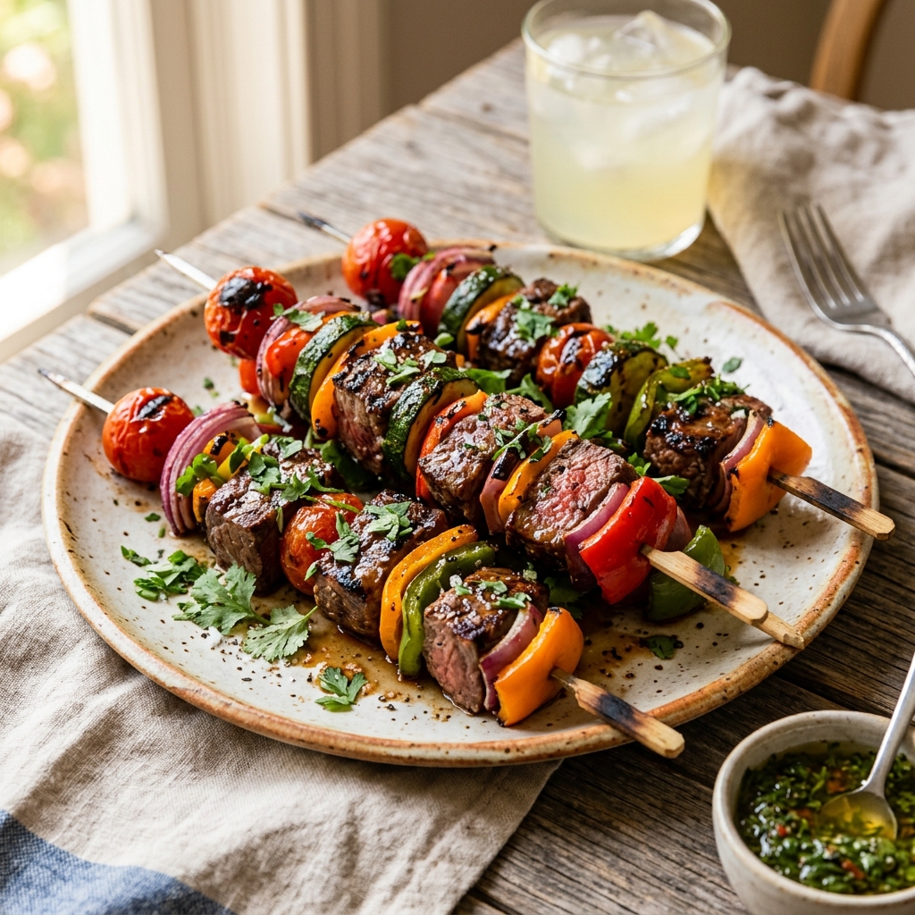 Summer Grilling Steak Kabobs 52g Protein